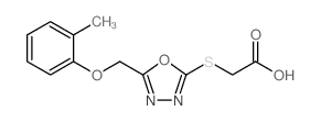 2-[[5-[(2-methylphenoxy)methyl]-1,3,4-oxadiazol-2-yl]sulfanyl]acetic acid Structure