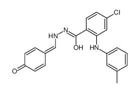 4-chloro-2-(3-methylanilino)-N'-[(4-oxocyclohexa-2,5-dien-1-ylidene)methyl]benzohydrazide Structure