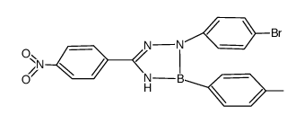 3-(p-bromophenyl)-2-(p-tolyl)-5-(p-nitrophenyl)-Δ(4)-1,3,4,2-triazaboroline结构式