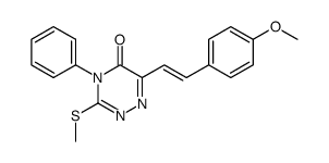 6-(4-methoxystyryl)-3-(methylthio)-4-phenyl-1,2,4-triazin-5(4H)-one Structure