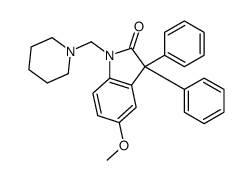 5-methoxy-3,3-diphenyl-1-(piperidin-1-ylmethyl)indol-2-one Structure
