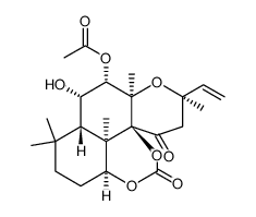 4H,8H-Pyrano[3',2':1,2]naphtho[1,8-de][1,3]dioxin-4,6-dione, 12-(acetyloxy)-2-ethenyldecahydro-11-hydroxy-2,10,10,10b,12a-pentamethyl-, (2R,4aS,7aS,10aS,10bR,11S,12S,12aR) Structure