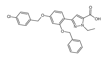 3-(4-(4-chlorobenzyloxy)-2-(benzyloxy)phenyl)-1-ethyl-1H-pyrazole-5-carboxylic acid Structure