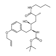 [(1S,2S,4R)-1-(3-allyloxybenzyl)-4-butylcarbamoyl-2-hydroxypentyl]carbamic acid tert-butyl ester结构式