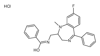 N-[(8-fluoro-1-methyl-5-phenyl-2,3-dihydro-1,4-benzodiazepin-2-yl)methyl]benzamide,hydrochloride结构式