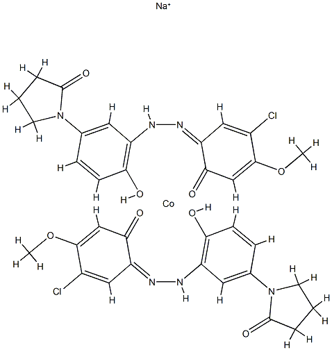 sodium bis[1-[3-[(5-chloro-2-hydroxy-4-methoxyphenyl)azo]-4-hydroxyphenyl]pyrrolidin-2-onato(2-)]cobaltate(1-) picture