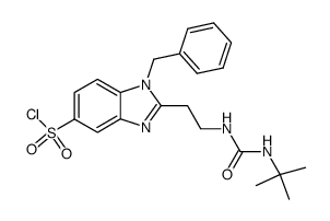 1-Benzyl-2-[2-(3-tert-butyl-ureido)-ethyl]-1H-benzoimidazole-5-sulfonyl chloride结构式
