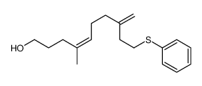 4-methyl-8-methylidene-10-phenylsulfanyldec-4-en-1-ol结构式