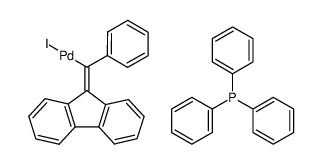 iodo(fluoren-9-ylidenebenzyl)bis(triphenylphosphine)palladium(II) Structure