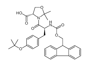 (4S)-3-[(2S)-3-[4-(叔丁氧基)苯基]-2-[[芴甲氧羰基]氨基]-1-氧代丙基]-2,2-二甲基-4-恶唑烷羧酸结构式