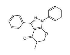 5-methyl-1,3-diphenyl-5,6-dihydropyrano[2,3-c]pyrazol-4-one结构式