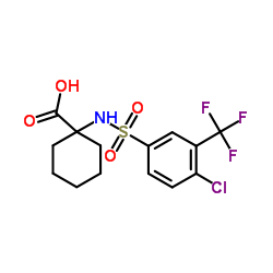 1-(([4-CHLORO-3-(TRIFLUOROMETHYL)PHENYL]SULFONYL)AMINO)CYCLOHEXANECARBOXYLIC ACID Structure