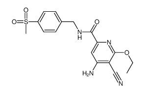 4-Amino-5-cyano-6-ethoxy-N-[4-(methylsulfonyl)benzyl]-2-pyridinec arboxamide Structure