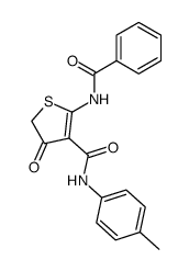 2-Benzoylamino-4-oxo-4,5-dihydro-thiophene-3-carboxylic acid p-tolylamide Structure