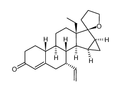 7α-ethenyl-18-methyl-15β,16β-methylene-19-nor-20-spirox-4-en-3-one结构式
