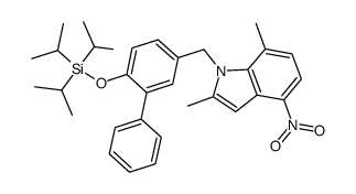 2,7-dimethyl-4-nitro-1-[3-phenyl-4-triisopropylsilanyloxybenzyl]-1H-indole结构式