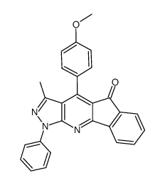 1-phenyl-3-methyl-4-(4-methoxyphenyl)-indeno[1,2-b]pyrazolo[4,3-e]pyridin-5(1H)-one结构式