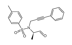 4-methyl-N-(1-methyl-2-oxo-ethyl)-N-(3-phenyl-prop-2-ynyl)-benzenesulfonamide结构式