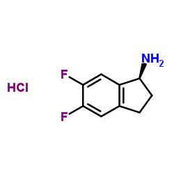 (S)-5,6-二氟-2,3-二氢-1H-茚-1-胺盐酸盐结构式