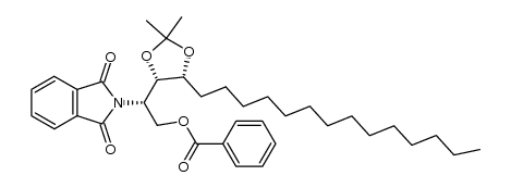 (2S,3S,4R)-1-benzoyloxy-3,4-O-isopropylidene-2-phthalimido-octadecane-3,4-diol Structure