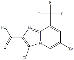 6-Bromo-3-chloro-8-trifluoromethyl-imidazo[1,2-a]pyridine-2-carboxylic acid结构式