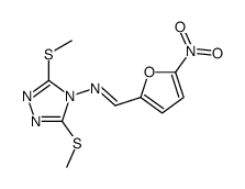 (E)-N-[3,5-bis(methylsulfanyl)-1,2,4-triazol-4-yl]-1-(5-nitrofuran-2-yl)methanimine结构式