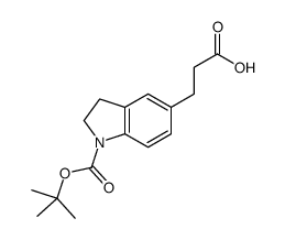 3-(1-{[(2-Methyl-2-propanyl)oxy]carbonyl}-2,3-dihydro-1H-indol-5- yl)propanoic acid结构式