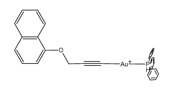 [Au(I)(1-propargyloxynaphthalene(-H))(triphenylphosphine)]结构式