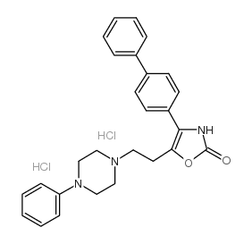 4-(1,1'-Biphenyl-4-yl)-5-(2-(4-phenyl-1-piperazinyl)ethyl)-2(3H)-oxazolone dihydrochloride structure