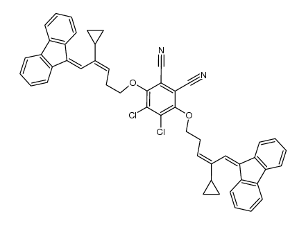 1,4-bis[[4-cyclopropyl-5-(9-fluorenylidene)pent-3-enyl]oxy]-2,3-dichloro-5,6-dicyanobenzene结构式