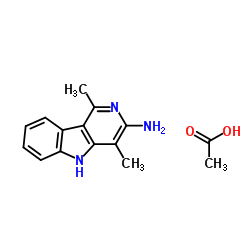 1-Methyl-4-(13C)methyl(3-13C)-5H-pyrido[4,3-b]indol-3-(15N)amine acetate (1:1)结构式