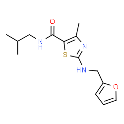 2-[(furan-2-ylmethyl)amino]-4-methyl-N-(2-methylpropyl)-1,3-thiazole-5-carboxamide结构式