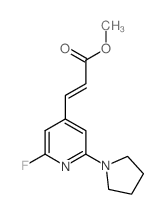 (E)-Methyl 3-(2-fluoro-6-(pyrrolidin-1-yl)pyridin-4-yl)acrylate结构式