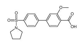 2-methoxy-4-(4-pyrrolidin-1-ylsulfonylphenyl)benzoic acid结构式