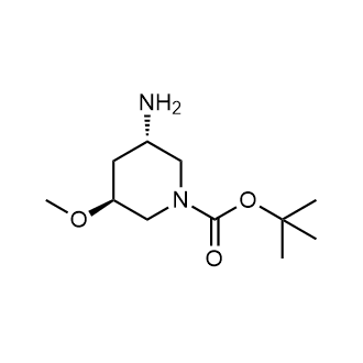 (3S,5S)-3-氨基-5-甲氧基哌啶-1-羧酸叔丁酯结构式