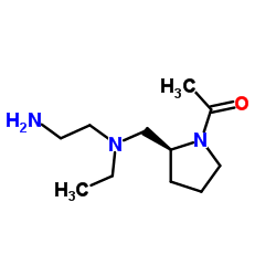 1-[(2S)-2-{[(2-Aminoethyl)(ethyl)amino]methyl}-1-pyrrolidinyl]ethanone Structure