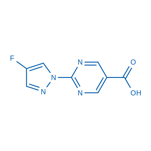 2-(4-氟-1H-吡唑-1-基)嘧啶-5-羧酸结构式