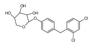 (2S,3R,4S,5R)-2-[4-[(2,4-dichlorophenyl)methyl]phenoxy]oxane-3,4,5-triol结构式