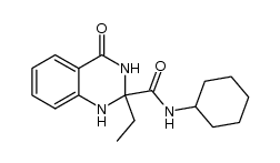 N-cyclohexyl-2-ethyl-4-oxo-1,2,3,4-tetrahydroquinazoline-2-carboxamide结构式