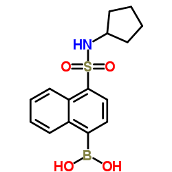 (4-(N-cyclopentylsulfamoyl)naphthalen-1-yl)boronic acid structure