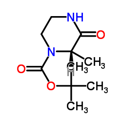 (S)-2-甲基-3-氧代哌嗪-1-甲酸叔丁酯结构式