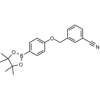 3-((4-(4,4,5,5-Tetramethyl-1,3,2-dioxaborolan-2-yl)phenoxy)methyl)benzonitrile Structure