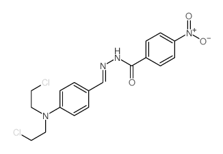 N-[[4-[bis(2-chloroethyl)amino]phenyl]methylideneamino]-4-nitro-benzamide结构式