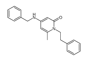 4-(benzylamino)-6-methyl-1-(2-phenylethyl)pyridin-2-one结构式