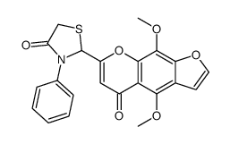 2-(4,9-dimethoxy-5-oxofuro[3,2-g]chromen-7-yl)-3-phenyl-1,3-thiazolidin-4-one结构式