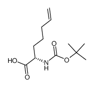 (S)-2-((叔丁氧基羰基)氨基)庚-6-烯酸结构式