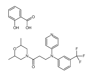 1-(2,6-dimethylmorpholin-4-yl)-3-[N-pyridin-4-yl-3-(trifluoromethyl)anilino]propan-1-one,2-hydroxybenzoic acid Structure