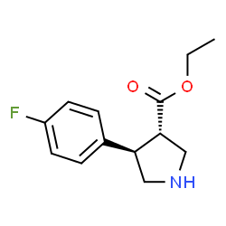 反式-4-(4-氟苯基)吡咯烷-3-羧酸乙酯结构式