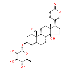 Bufa-4,20,22-trienolide, 3-[(6-deoxy-α-l-mannopyranosyl)oxy]-14-hydroxy-19-oxo-, (3β)- Structure