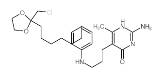 4(3H)-Pyrimidinone,2-amino-5-[3-[[4-[6-[2-(chloromethyl)-1,3-dioxolan-2-yl]hexyl]phenyl]amino]propyl]-6-methyl- structure